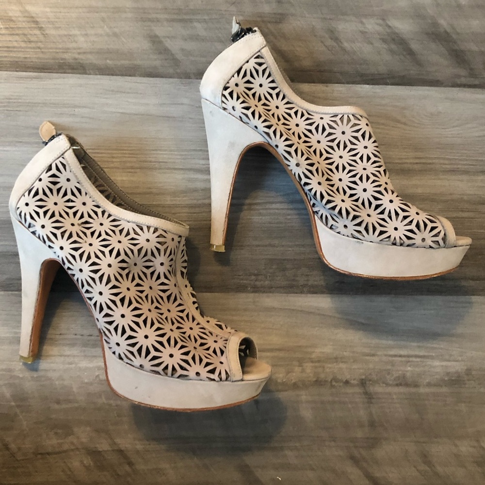 Kelsi Dagger Peep Toe Booties